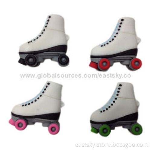 Custom ice skates shape USB drive, made of soft PVC material, OEM orders are welcomeNew